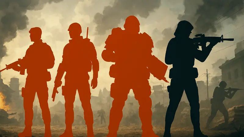 Изображение с персонажами из различных FPS-игр, демонстрирующих системы классов.