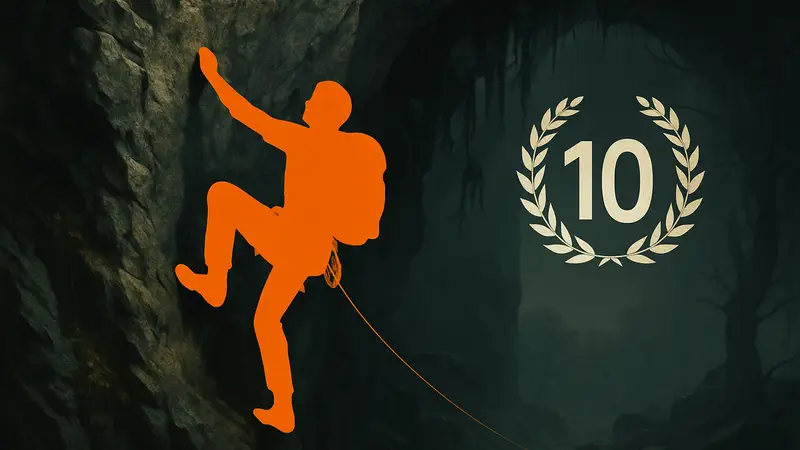 Игрок поднимается по скале в хоррор-игре, получает юбилейное обновление.