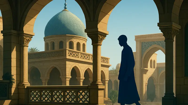 Игровой кадр из The House of Hikmah с элементами архитектуры Золотого века ислама.