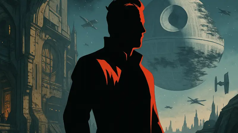 Драйден Вос в комиксе Star Wars: Maul – Shadow Lord на фоне Звездных войн