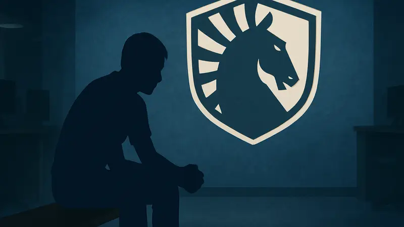 Игрок siuhy на фоне логотипа Team Liquid