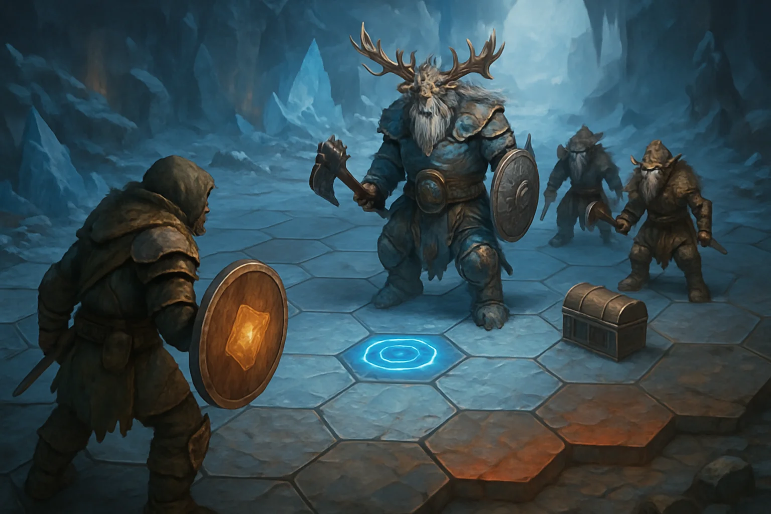 Скриншот из игры Frosthaven с элементами нового обновления «Наследие Алгоксов».