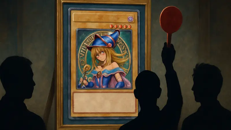 Изображение редкой серийной карты Yu-Gi-Oh! Dark Magician Girl с полным артом.