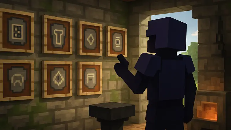 Украшения брони Minecraft, гайд по шаблонам, кузнечные шаблоны в игре