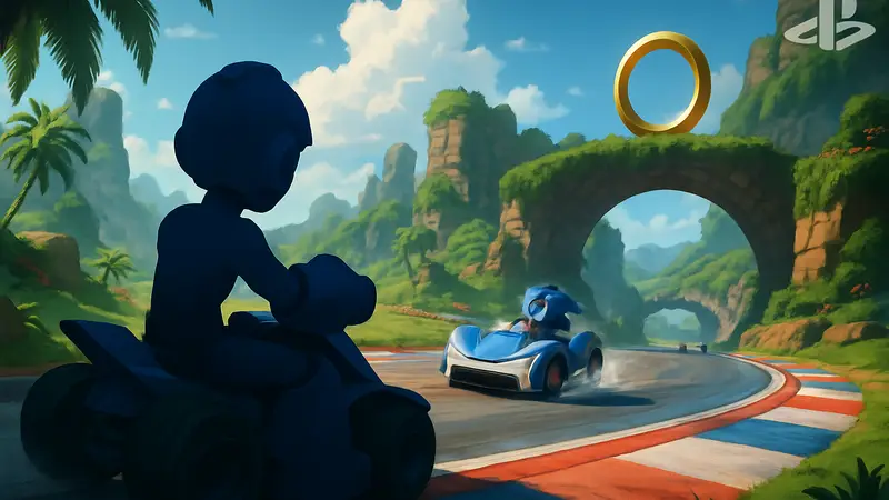 Mega Man участвует в гонках Sonic Racing: CrossWorlds на PlayStation.