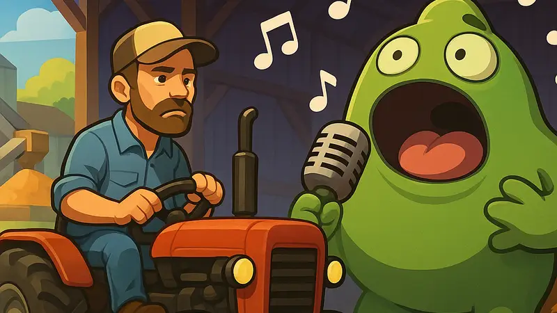 Обложка или скриншот загадочной игры из Steam, с намеком на безумную песню, возможно, с элементами симулятора