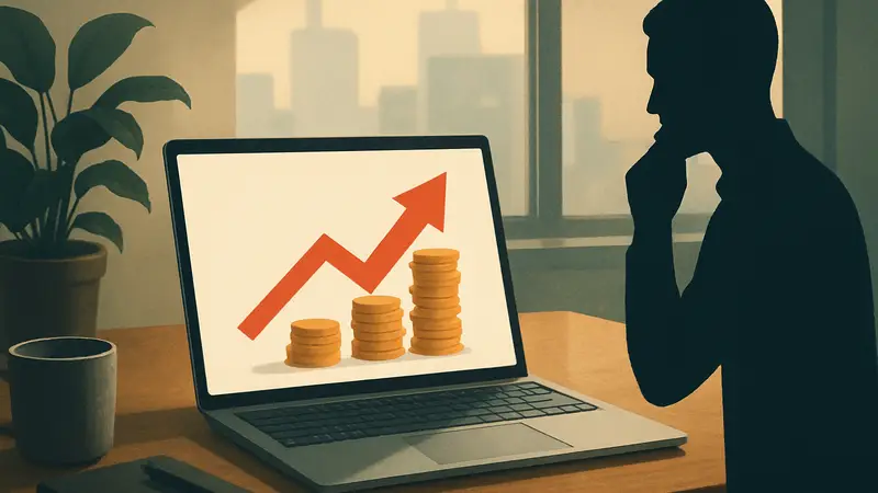 Изображение ноутбука Microsoft Surface на рабочем столе, символизирующее повышение цен на продукцию.