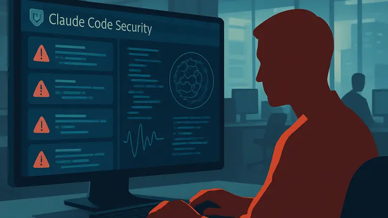 Интерфейс Claude Code Security, показывающий найденные уязвимости в коде и работу ИИ.
