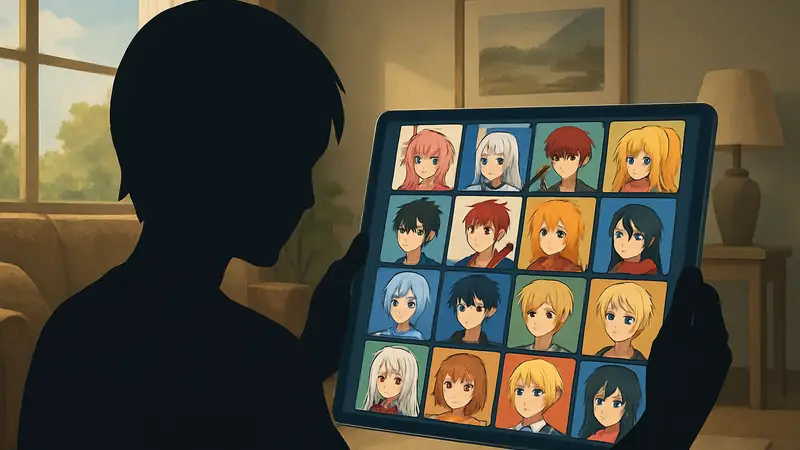 Игровой экран MatchUp Anime Edition с разложенными картами аниме-персонажей для поиска пар.