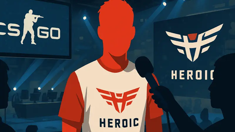 Chr1zN из команды HEROIC, киберспортсмен, дает интервью после матча, esports новости