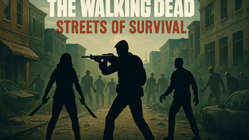 Арт к игре The Walking Dead: Streets of Survival с выжившими и зомби