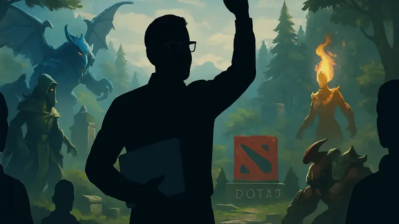 Стивен Кик, глава Nightdive Studios, празднует 5000 побед в Dota 2, скриншот из игры или фото.