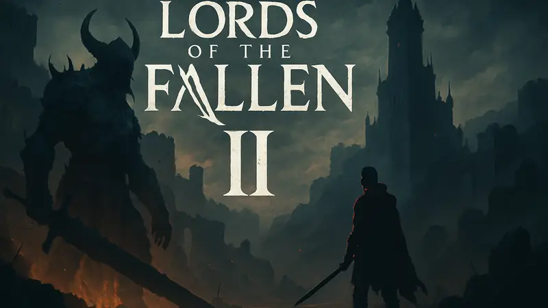 Логотип Lords of the Fallen II на тёмном фоне, символизирующий фэнтезийный соулслайк.