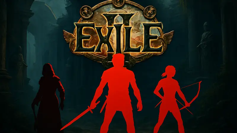 Обложка игры Path of Exile 2 с персонажами и логотипом после патча 0.5.3, меняющего эндгейм.