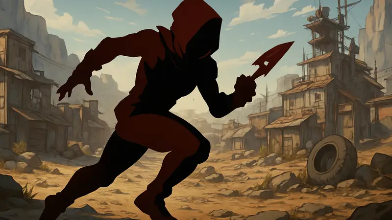 Изображение персонажа класса Outrider из игры Borderlands Mobile, демонстрирующего способности метательного ножа и динамичный бой.