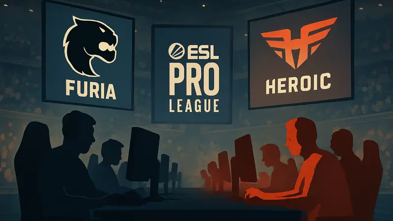 Киберспортивные команды FURIA и HEROIC соревнуются на ESL Pro League Season 19.