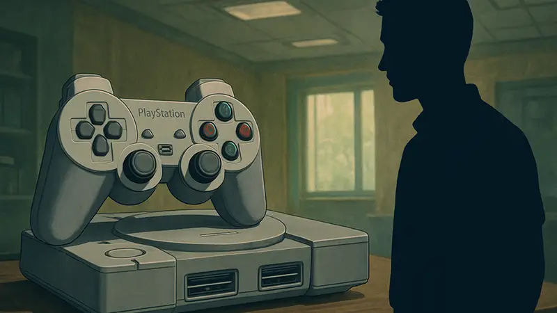 Прототип контроллера Sony DualShock со встроенным эмулятором PlayStation