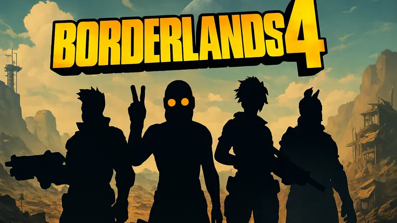 Логотип Borderlands 4 с персонажами и датой 26 марта, анонс обновления
