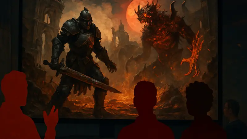 Геймплей Crimson Moon, смесь Doom и Dark Souls с влиянием металла на GDC