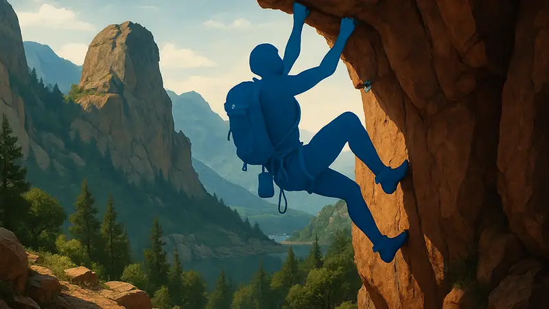 Игровой персонаж из Cairn на PS5 занимается скалолазанием в новых зонах DLC «На тропе».