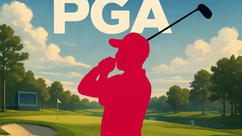 Изображение гольфиста на обложке видеоигры PGA, символизирующего нового Тайгера Вудса или Рори Макилроя