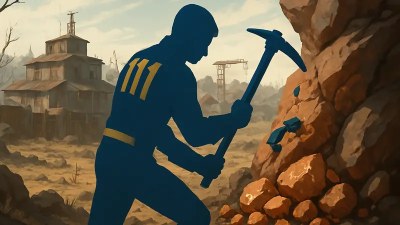 Игрок Fallout 4 собирает медь для строительства базы. Гайд по фарму ресурсов и Item ID меди.