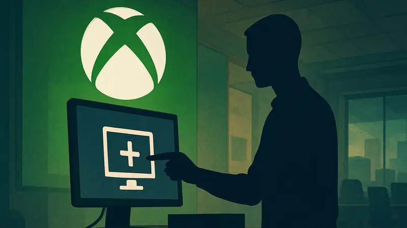 Логотип Xbox и значок ПК, символизирующий ручное добавление игр на компьютер.
