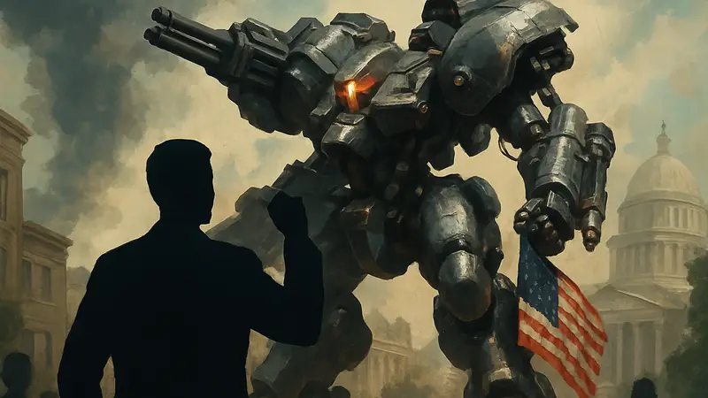 Обложка игры Metal Wolf Chaos ReXD с президентом Майклом Уилсоном в боевом мехе, символизирующая культовую классику.