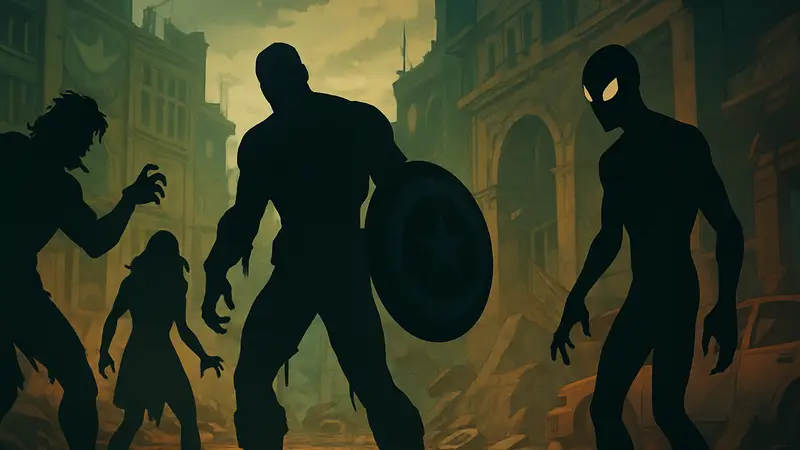 Кадр из анимационного сериала «Зомби Marvel»: герои в необычных ролях.