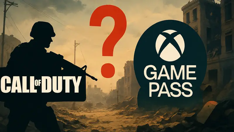Логотип Call of Duty рядом с логотипом Xbox Game Pass, с вопросительным знаком.