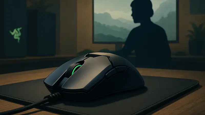 Игровая мышь Razer Viper V4 Pro на коврике для мыши, демонстрирующая высокое качество сборки.