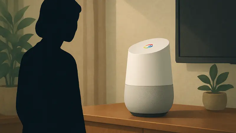 Умный динамик Google Home в одном из четырех цветов, например, фарфоровом.