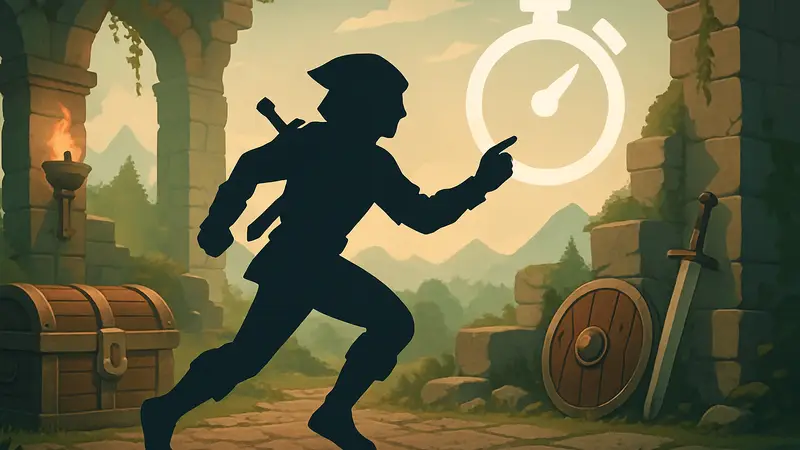 Изображение с символами RPG-игр, указывающими на быстрое прохождение.