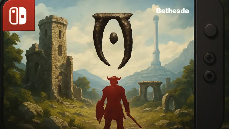 Обложка игры The Elder Scrolls IV: Oblivion для Nintendo Switch 2, с логотипами Bethesda и Switch.