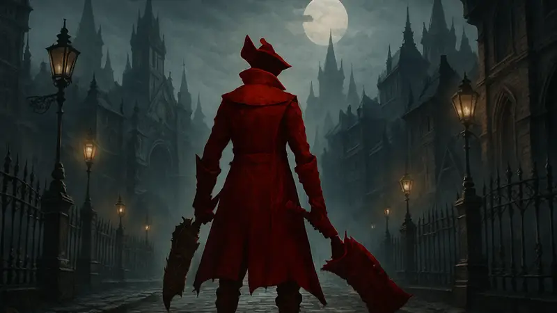 Скриншот из игры Bloodborne, демонстрирующий готическую