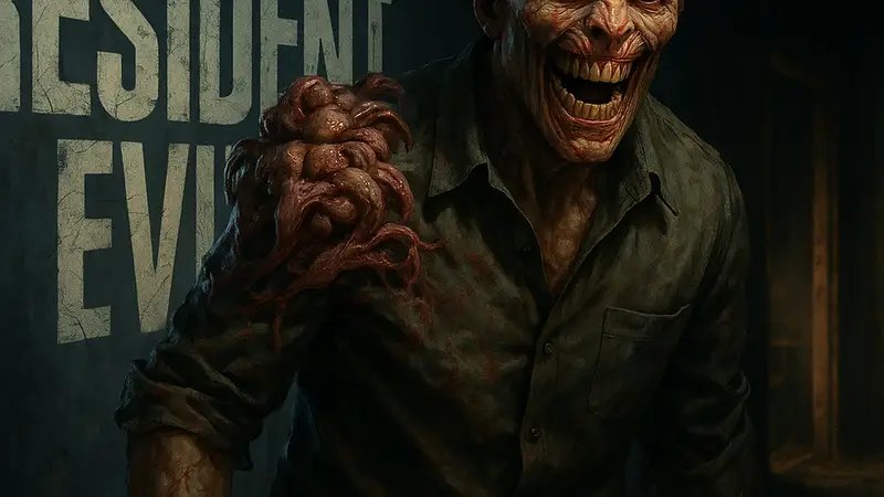 Изображение заражённого врага из Resident Evil Requiem с выраженной индивидуальностью или специфическим поведением.