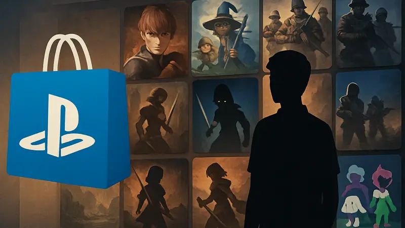 Логотип PlayStation Store с обложками 12 новых игр, выходящих на этой неделе.