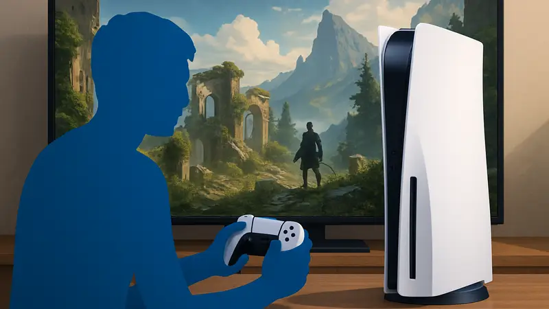 Консоль PlayStation 5 Pro, демонстрирующая улучшенную графику благодаря апскейлеру PSSR.