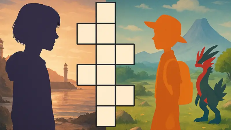 Мини-кроссворд GameRant с героем Arcadia Bay и миром Палдеа.