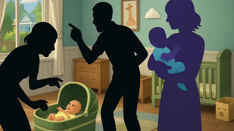 Скриншот The Sims 4 с младенцами и взаимодействующими симами, демонстрирующий новые функции игры