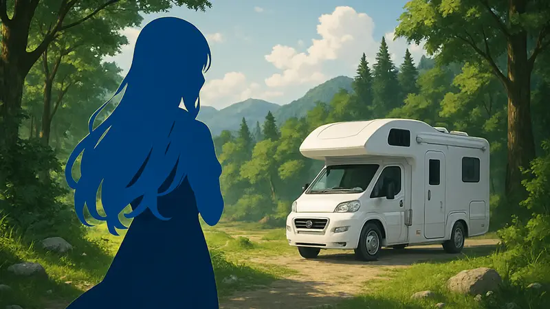 Тизер аниме Suterare Seijo no Isekai Gohan Tabi: Kakure Skill de Camping Car wo Shoukan shimashita, главная героиня
