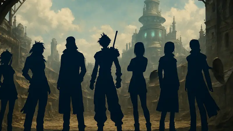 Изображение персонажей Final Fantasy, включая Сноу Вильерса и Генезиса.