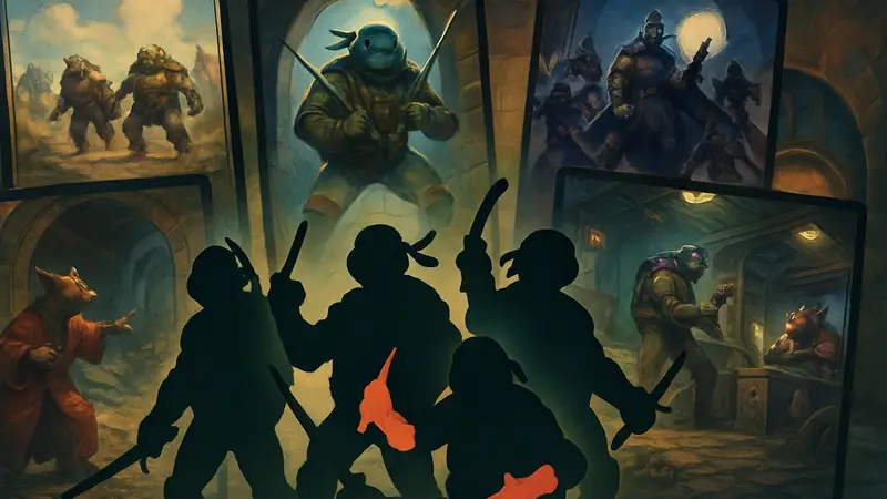Коллаж из карт Magic: The Gathering TMNT с Черепашками-ниндзя