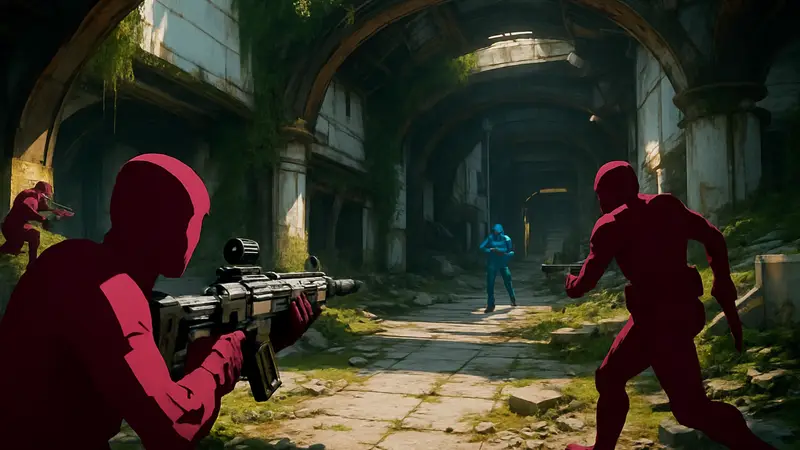 Кадр из игры Marathon, демонстрирующий геймплей и визуальный стиль