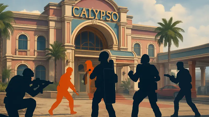 Карта Calypso Casino из Rainbow Six Siege, план расположения или игровая сцена