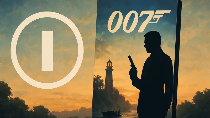 Логотип IO Interactive на фоне обложки игры 007 First Light