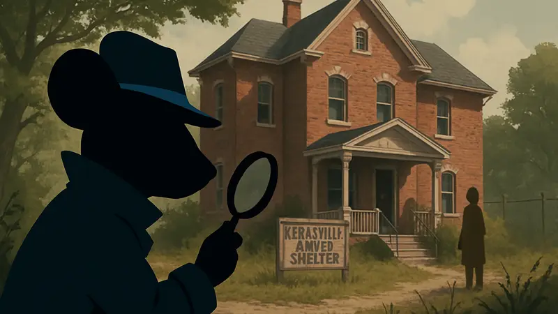 Скриншот Mouse P.I. for Hire, детектив-мышь на фоне приюта Кердсвилла, ищет Глорию