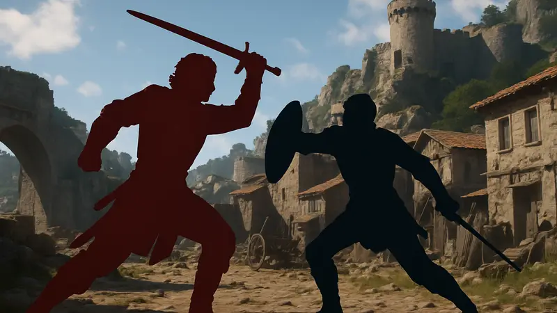 Скриншот из игры Crimson Desert: главный герой в динамичном бою. Нужны ли игре настройки сложности?