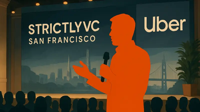 Правин Неппалли Нага, технический директор Uber, на сцене конференции StrictlyVC San Francisco.