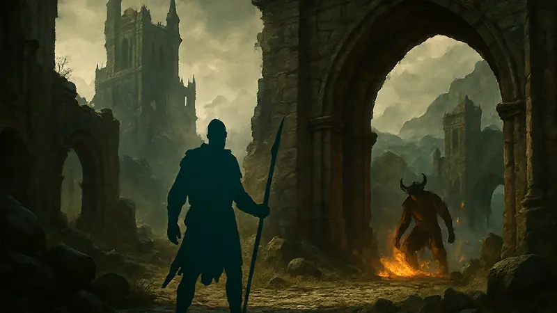 Арт новой игры Asthenia, сочетающей элементы Diablo и The Elder Scrolls.